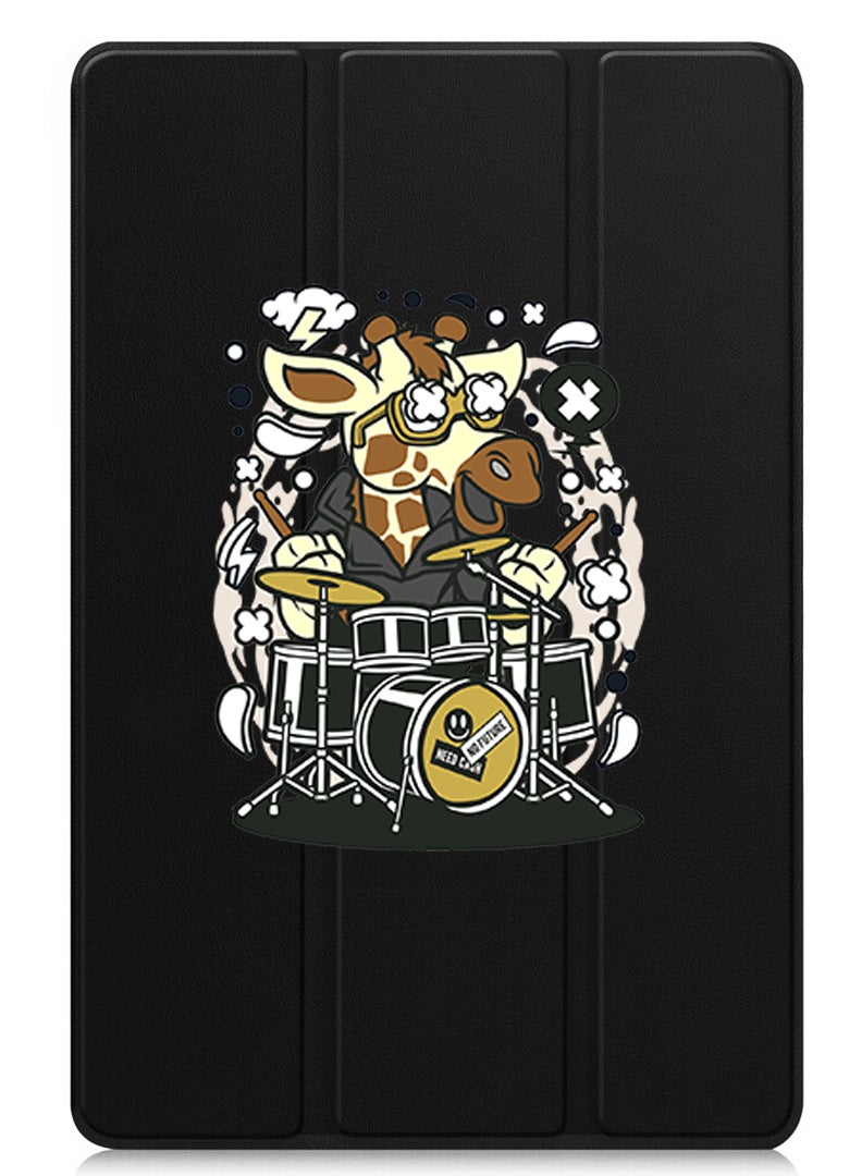 Theodor Protective Flip Case For Apple iPad Pro 13 (2024) With Trifold Stand Auto Wake Sleep Shockproof Cover Cow drumming - Image 1