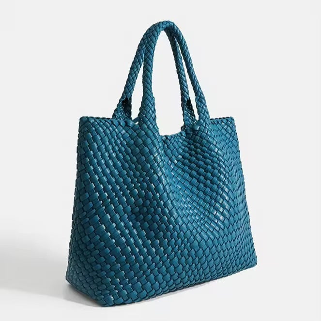 New Style Casual Urban Trendy Simple Style Nylon Large Capacity Hand Woven Satchel Handbag - Image 2