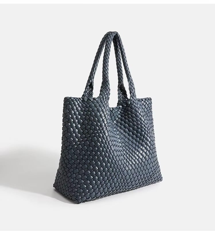 New Style Casual Urban Trendy Simple Style Nylon Large Capacity Hand Woven Satchel Handbag - Image 1