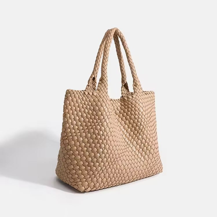 New Style Casual Urban Trendy Simple Style Nylon Large Capacity Hand Woven Satchel Handbag - Image 5