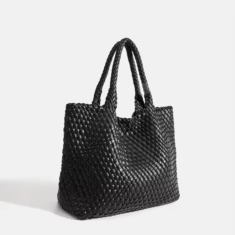 New Style Casual Urban Trendy Simple Style Nylon Large Capacity Hand Woven Satchel Handbag - Image 4