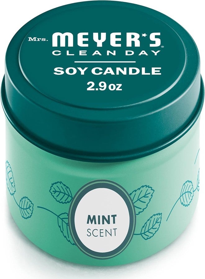 MRS. MEYER'S CLEAN DAY Soy Tin Candle, 3 Pack, 12 Hour Burn Time, Made with Soy Wax and Essential Oils, 2.9 oz, Mint - Image 2