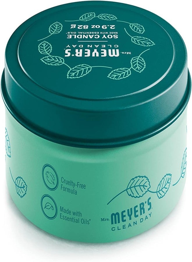 MRS. MEYER'S CLEAN DAY Soy Tin Candle, 3 Pack, 12 Hour Burn Time, Made with Soy Wax and Essential Oils, 2.9 oz, Mint - Image 3