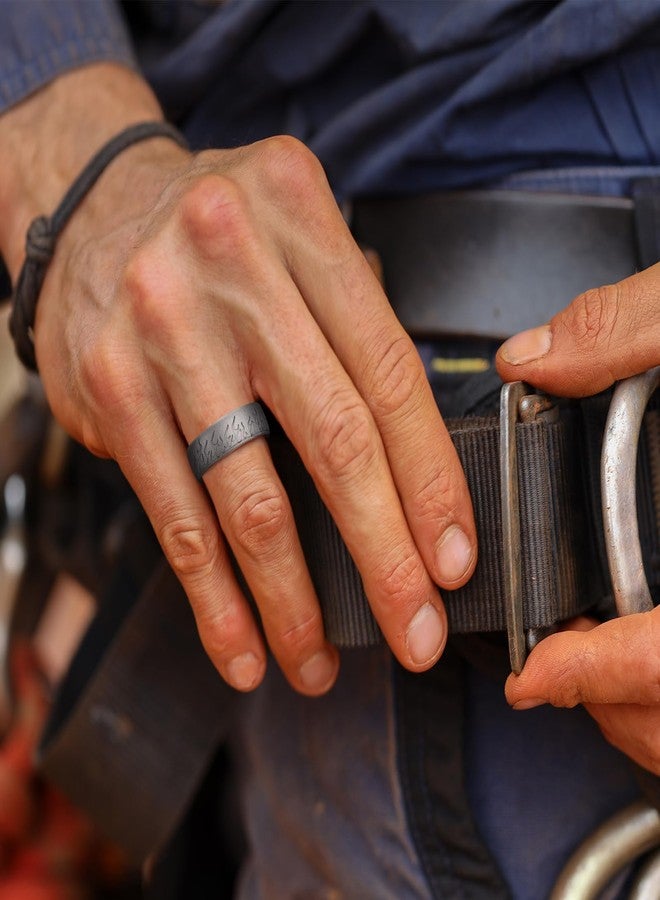 King Will Flame Silicone Ring for Men and Women, 1.8mm Ultra Thin 6.6mm Width, Dome Metallic Style Comfort Fit - Breathable Durable Flexible Wedding Band, Metallic Dark Gray, Size 8 - Image 5