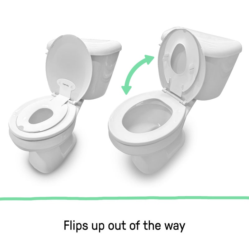 Ingenuity: ity by Ingenuity Flip & Sit Potty Seat (White) - Easy to Set Up & Remove Potty Training Seat That Attaches to Adult Toilet Seat - Image 3