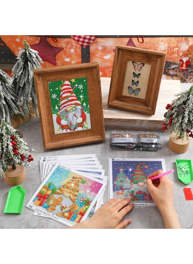 تيكيونايت مجموعة لوحة فنية من الماس لعيد الميلاد من TecUnite مكونة من 9 قطع، مجموعة لوحة فنية من الماس للمبتدئين، أعمال يدوية من الماس وأحجار الراين والأحجار الكريمة لتزيين الحائط في المنزل، مقاس 6 × 6 بوصة (كلاسيكية) - Image 5