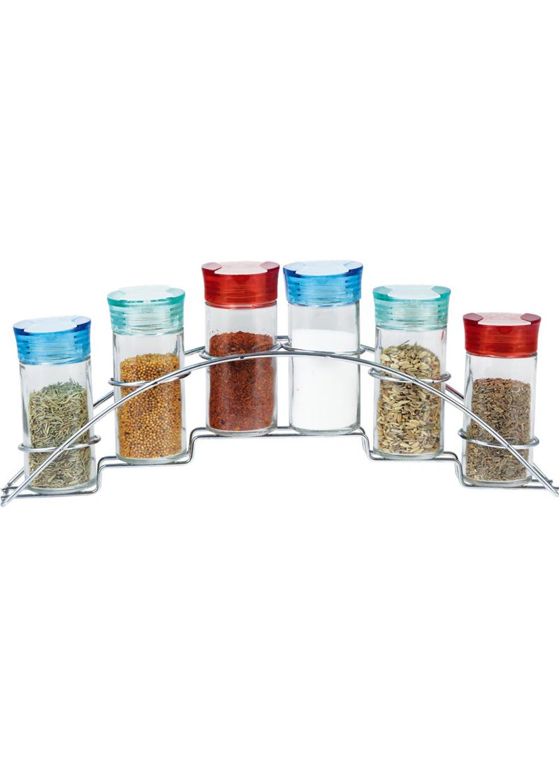 Home Smart Home Smart Spice Rack Glass Jar Set for Herbs Salt and More  - Image 1