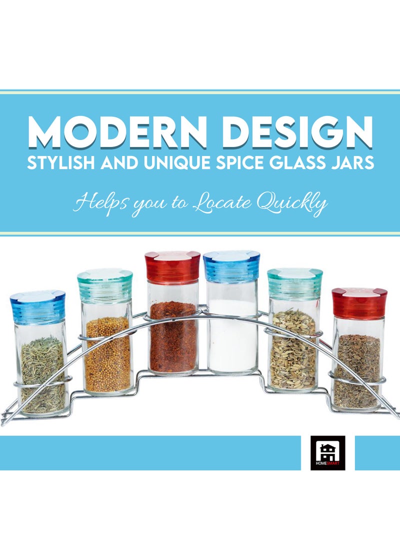 Home Smart Home Smart Spice Rack Glass Jar Set for Herbs Salt and More  - Image 2