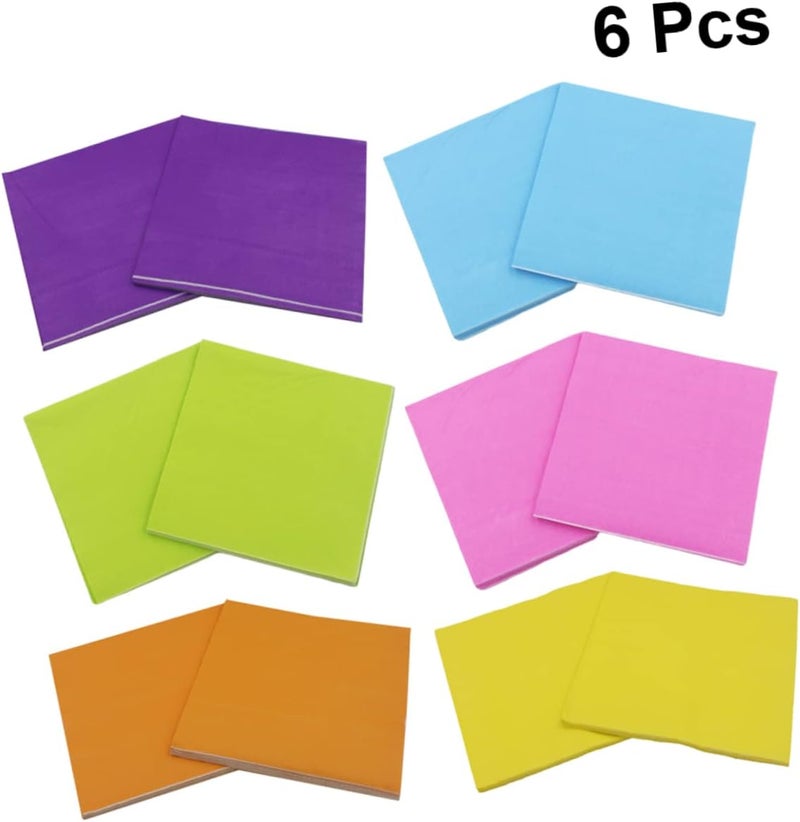 SHERCHPRY 6-Pack Solid Color Paper Napkins Creative Dinner Napkins for Parties Festivals and Gatherings 20 Sheets Each in Rosy Orange Sky Blue Yellow Purple and Green - Image 3