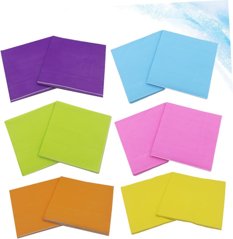 SHERCHPRY 6-Pack Solid Color Paper Napkins Creative Dinner Napkins for Parties Festivals and Gatherings 20 Sheets Each in Rosy Orange Sky Blue Yellow Purple and Green - Image 2