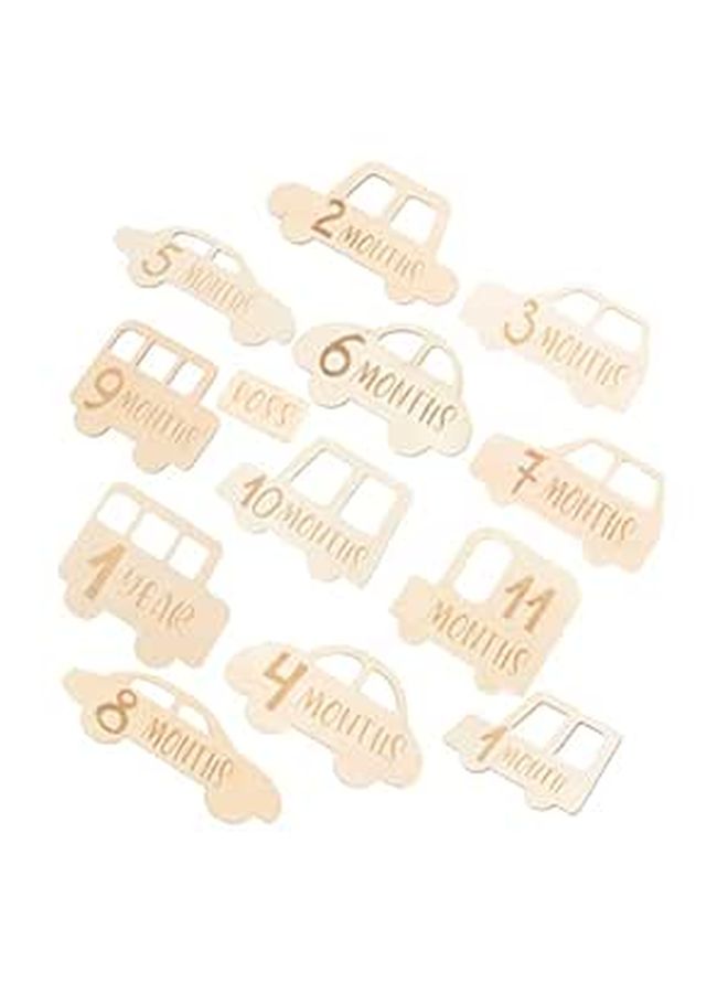 Wooden Baby Milestone Cards Set With Discs For Newborn Monthly Growth Signs - Image 1