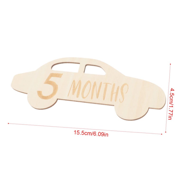 Wooden Baby Milestone Cards Set With Discs For Newborn Monthly Growth Signs - Image 3