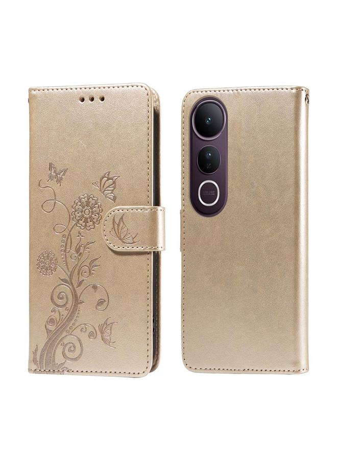 erorex Case For vivo V50 Lite 4G / 5G Embossed Butterfly Flowers Leather Phone Case - Image 1