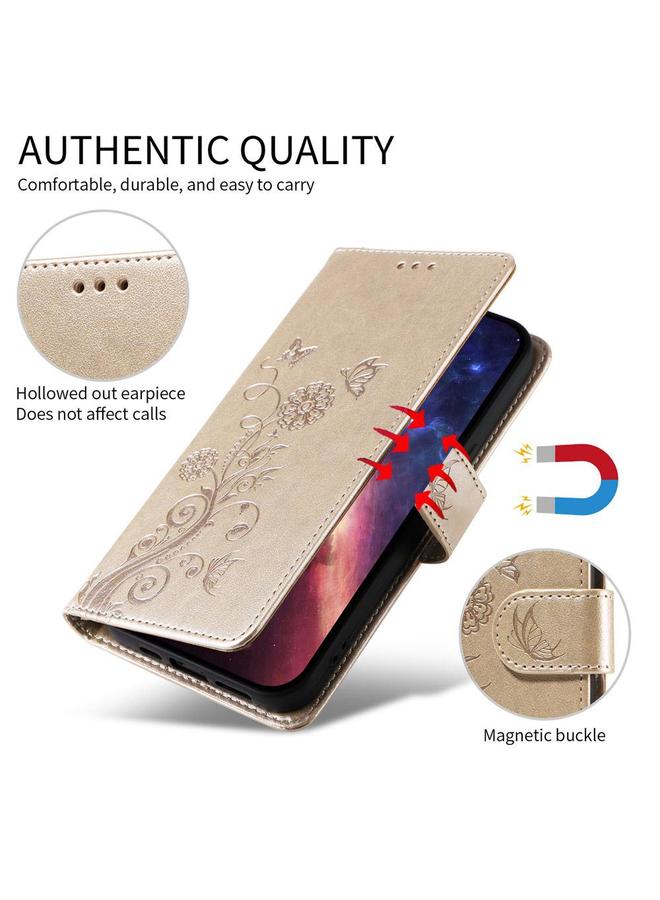 erorex Case For vivo V50 Lite 4G / 5G Embossed Butterfly Flowers Leather Phone Case - Image 4