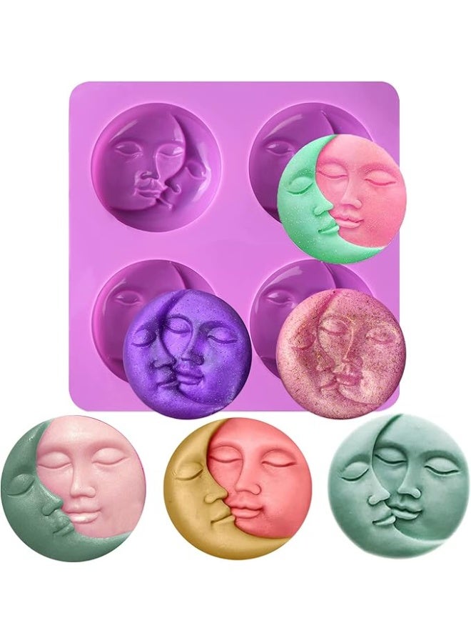 SUNSAR Sun & Moon Silicone Soap Molds, Candle Wax Melt Mould DIY Silicone Mold for Soap Candle Making Decorated Resin Plaster Mold Moulds  - Image 1