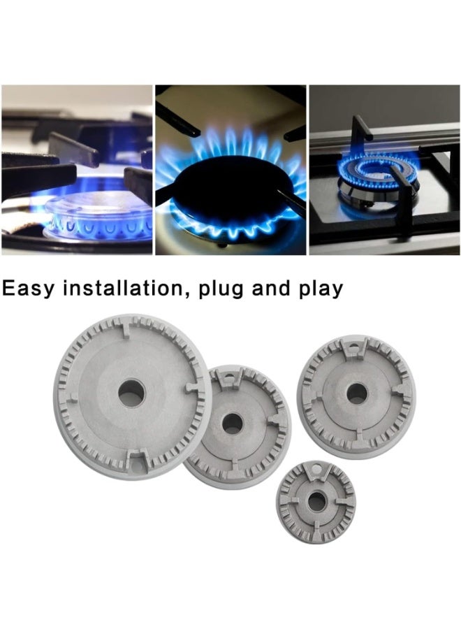 Relex 4 Pcs Portable Gas Stove Burners Replacement, Crown Flame Cap Cover, Quality Metal Stove knob for Kitchen Fit to Most Stove Handles Lid Kit - Image 3