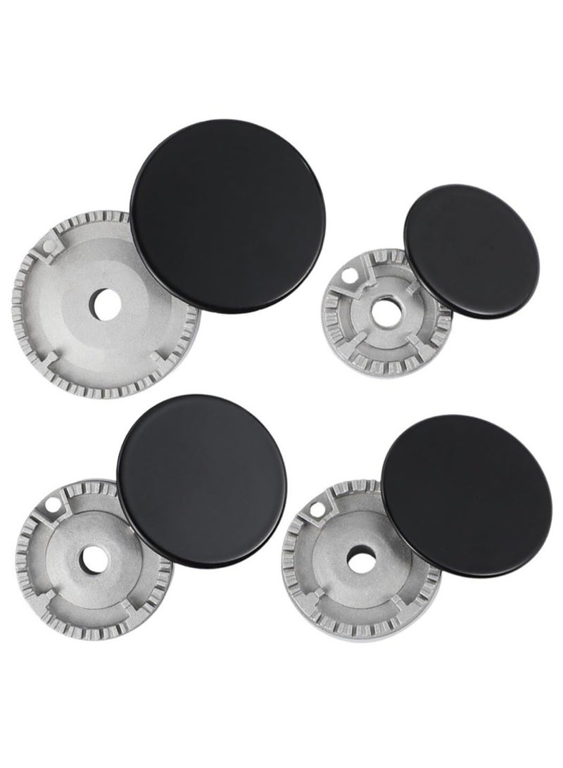 Relex 4 Pcs Portable Gas Stove Burners Replacement, Crown Flame Cap Cover, Quality Metal Stove knob for Kitchen Fit to Most Stove Handles Lid Kit - Image 1
