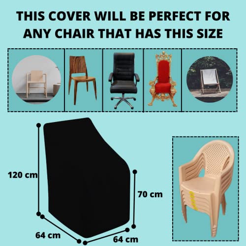 KHOOBREZ Polyester Waterproof, Indoor And Outdoor Chair Cover Chc (Black) - Image 2