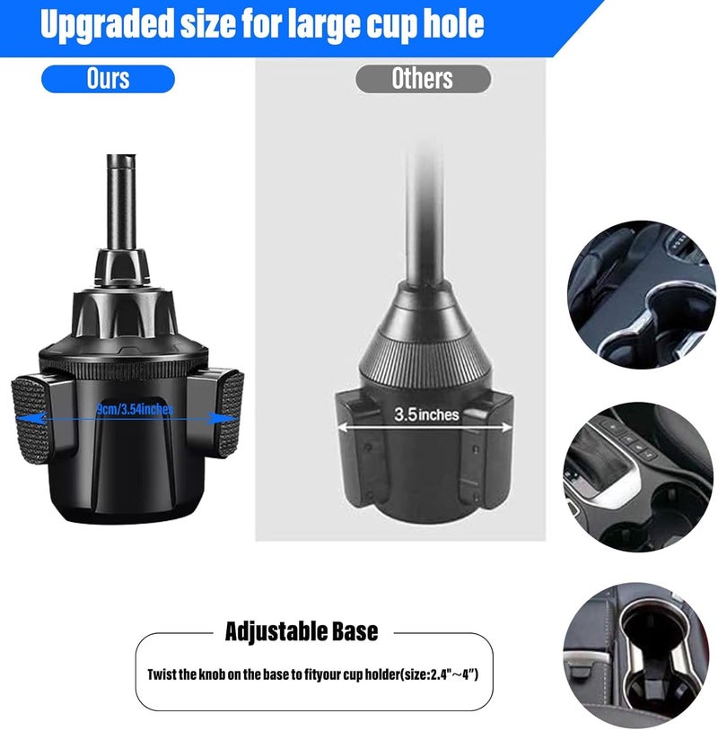 Khazna Car Cup Holder Phone Mount, Magnetic Adapt to 360° Rotation, Motorcycle Mount Holder, Freely and Adaptability, for iPhone 15 Pro Max, 14 13 Mini (Black) - Image 5
