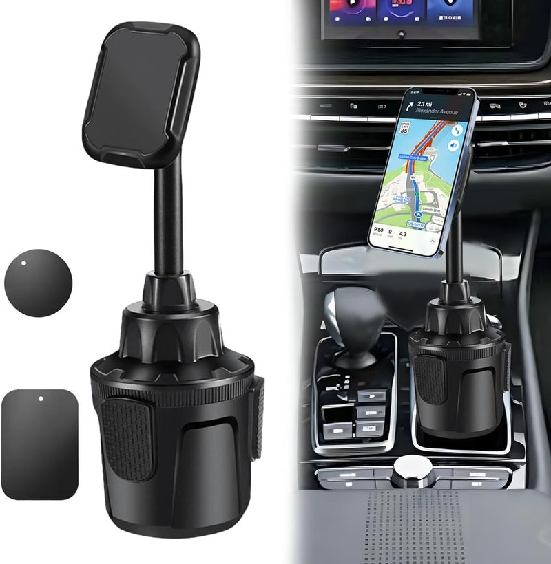 Khazna Car Cup Holder Phone Mount, Magnetic Adapt to 360° Rotation, Motorcycle Mount Holder, Freely and Adaptability, for iPhone 15 Pro Max, 14 13 Mini (Black) - Image 1