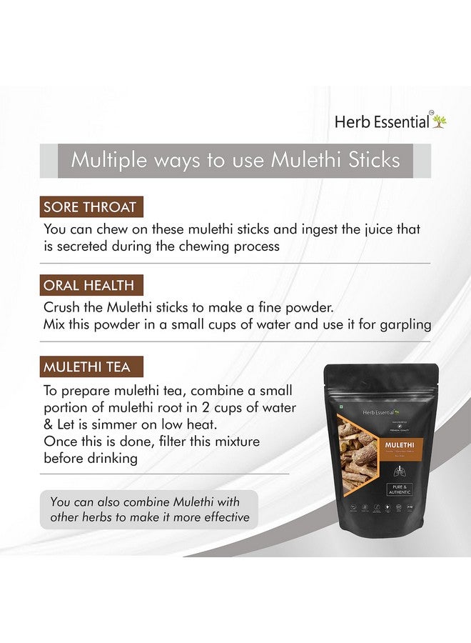 Herb Essential أعواد عشب الموليثي الأساسية، 100 جرام - ياستيمادهو (عرقسوس) للمضغ - تخفيف التهاب الحلق، معزز للمناعة، يعزز صحة الفم - 100% طبيعي - (كبير) - Image 3