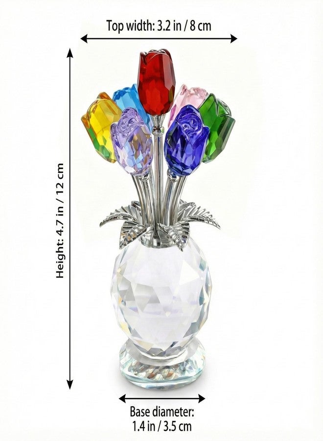 Rotroyce Crystal Rose Flower Gift for Women - Handmade Colorful Glass Rose Figurine with Gift Box - Everlasting Rose Keepsake for Valentine’s Day, Anniversary, Wedding, Mother’s Day Home Decor (Multicolor) - Image 3