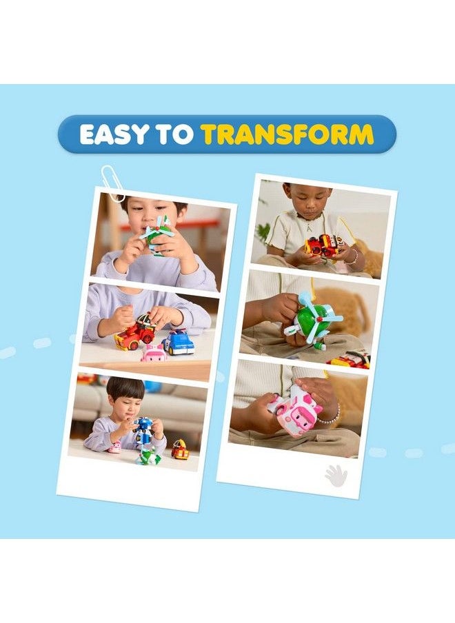 Robocar Poli [2 Pack] Poli + Roy Transforming Robot Toys 4" Transformable Action Figure Car Toy Rescue  - Image 5