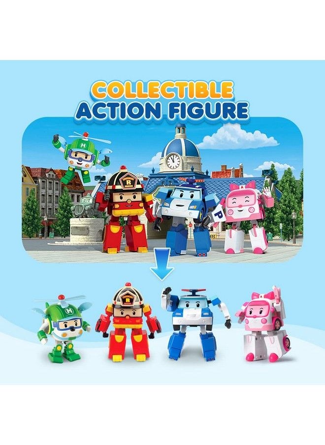 Robocar Poli [2 Pack] Poli + Roy Transforming Robot Toys 4" Transformable Action Figure Car Toy Rescue  - Image 3