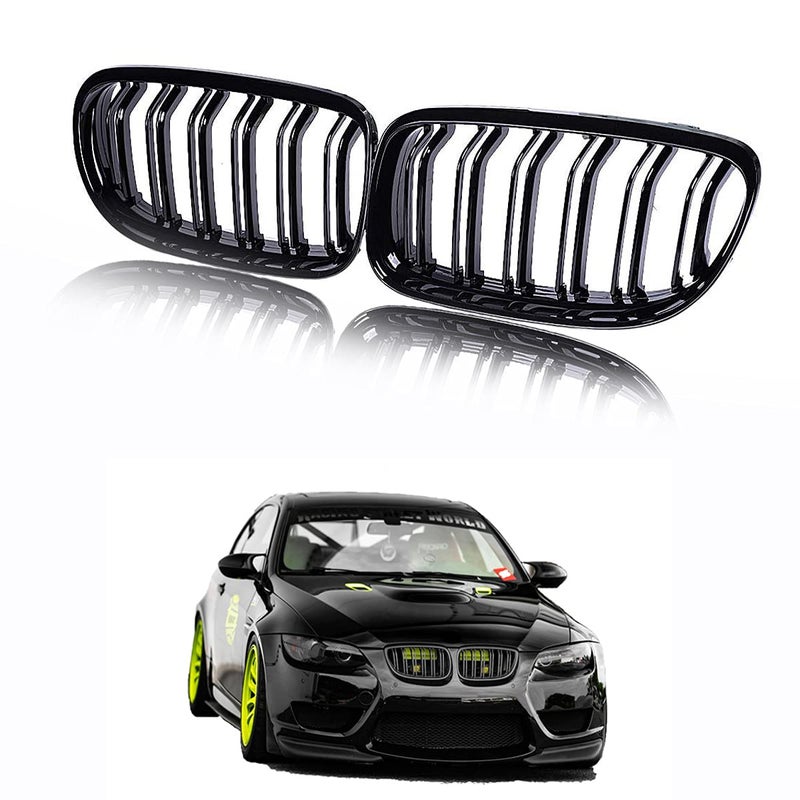 Tonee Front Kidney Grille Grill for 3 Series E92 E93 LCI Coupe 20112013 328i 335i 2PcsNot For M3 Gloss Black