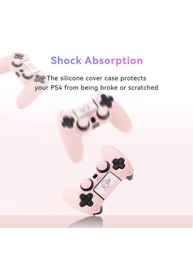 GEEKSHARE Cat Paw PS4 Controller Skin Anti-Slip Silicone Skin Protective Cover Case for Playstation 4 DualSense Wireless Controller - Pink - Image 2