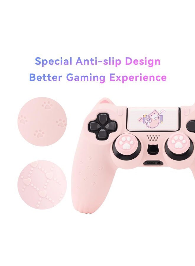 GEEKSHARE Cat Paw PS4 Controller Skin Anti-Slip Silicone Skin Protective Cover Case for Playstation 4 DualSense Wireless Controller - Pink - Image 3