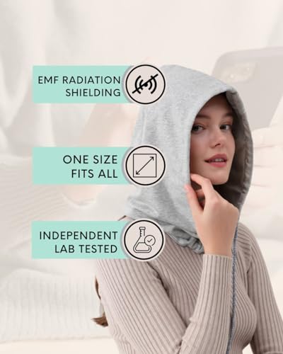 Radia Smart غطاء راديا سمارت® لحماية EMF، قبعة فارداي، حجب 5G، درع RF، درع واي فاي، غلاف دماغ، رمادي - Image 2