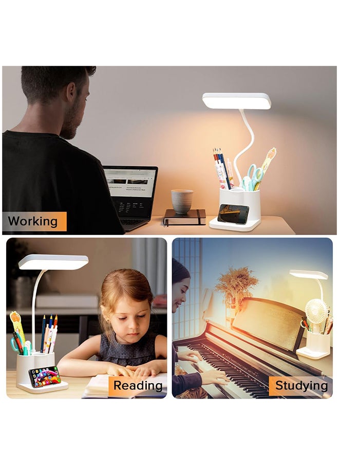 Necomi - 360° Flexible LED Desk Lamp with 3 Color Modes Dimmable Touch Control Study Lamp White - Image 1