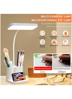 نكومي مصباح مكتب LED مرن بزاوية 360 درجة مع 3 أوضاع ألوان قابلة للتعتيم وتحكم باللمس ومصباح دراسة أبيض  - Image 3