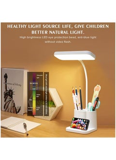 نكومي مصباح مكتب LED مرن بزاوية 360 درجة مع 3 أوضاع ألوان قابلة للتعتيم وتحكم باللمس ومصباح دراسة أبيض  - Image 4