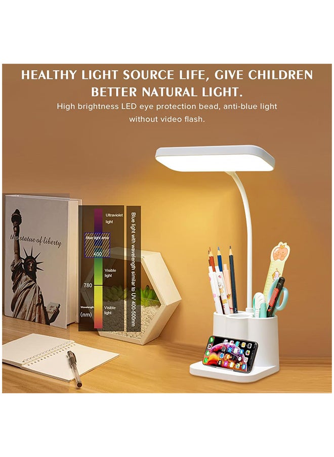 Necomi 360° Flexible LED Desk Lamp with 3 Color Modes Dimmable Touch Control Study Lamp White  - Image 4
