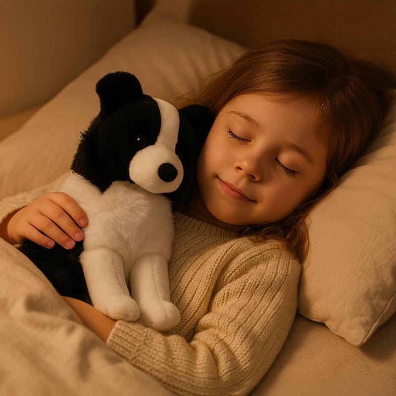 WEIGEDU Border Collie Stuffed Animal Plush Dog Toy, 12 Inch, Soft Realistic Black and White Puppy, Cuddly Farm Animal Plushie for Kids, Girls, Boys, Birthday - Image 4