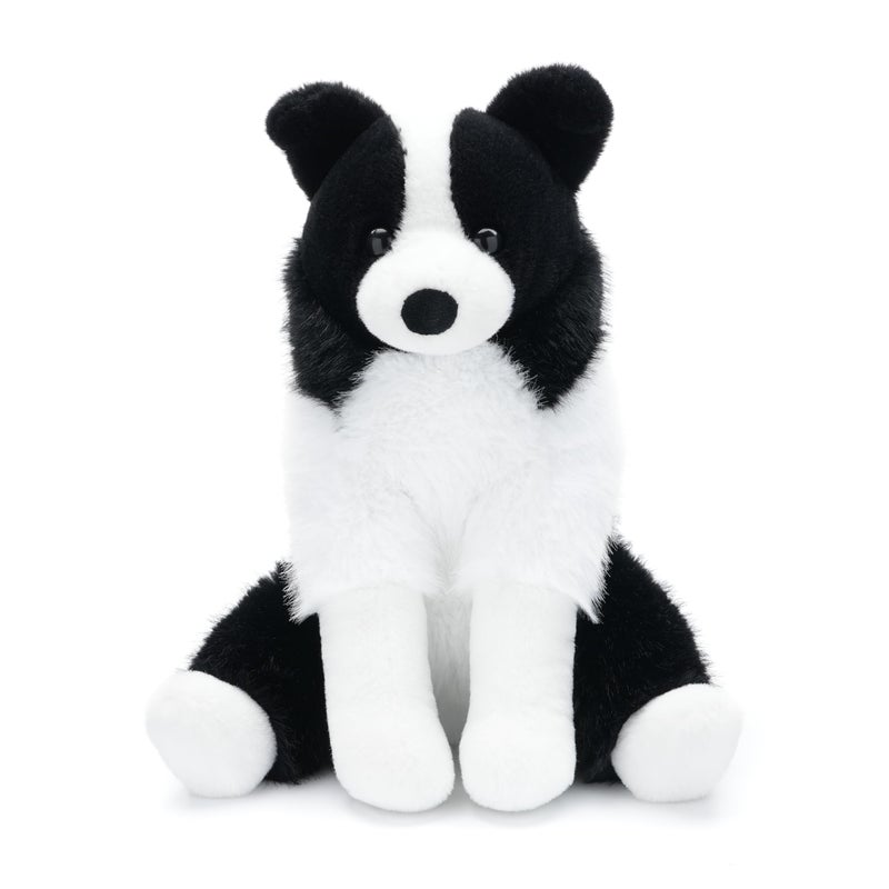 WEIGEDU Border Collie Stuffed Animal Plush Dog Toy, 12 Inch, Soft Realistic Black and White Puppy, Cuddly Farm Animal Plushie for Kids, Girls, Boys, Birthday - Image 1