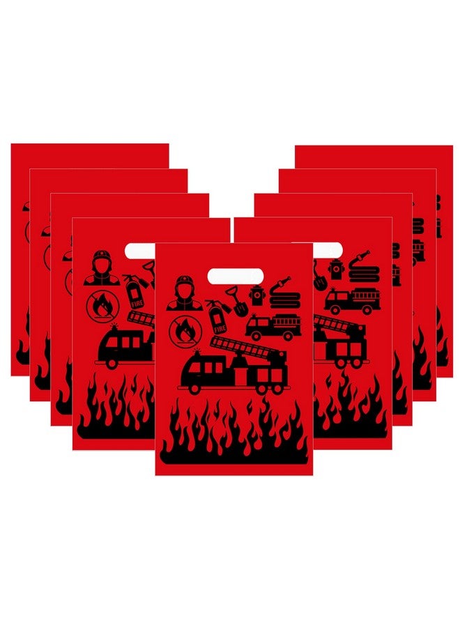 CupaPlay 50 Fire Truck Party Decorations Goodie Favor Plastic Bags Fire Truck Fire Car Fireman Theme Party Supplies Decorations Baby Shower Birthday Bag - Image 1