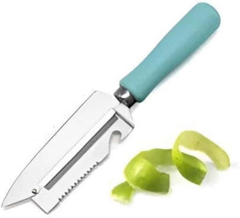 Paring Knife - Multi-Functional 4-in-1 Kitchen Tool with Ultra-Sharp German Stainless Steel Blade, Perfect for Peeling, Scaling, Scraping, and Opening Bottles with Precision and Comfort (1pcs)