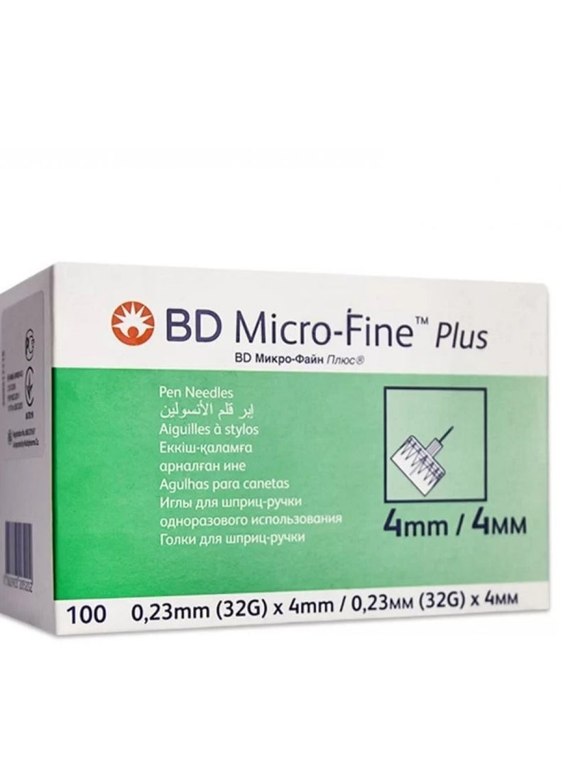 Bd Micro-Fine Plus Pen Needles 0.23 mm (32G) X 4mm / 0.23 MM (32G) X 4MM 100'S