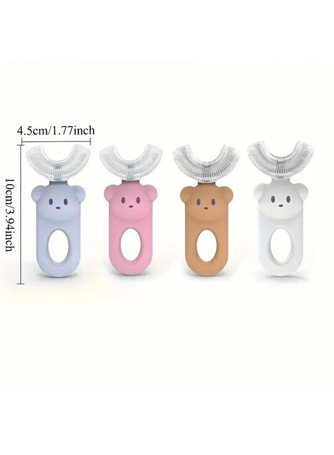 Pink U Shaped Manual Toothbrush Soft Bristles For Sensitive Gums Easy Grip Handle - Image 2
