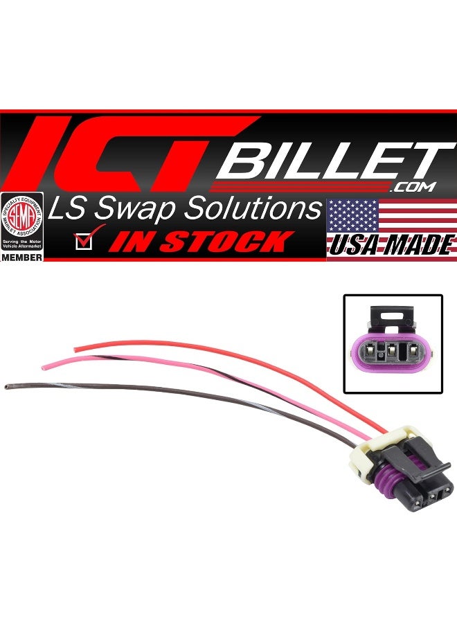 ICT Billet Ls 3-Wire Cmp Camshaft Position Sensor Connector Plug Pigtail Ls1 Ls3 Ls2 Lq4 Lq9 Ls6 L92 L99 L33 Lr4 Compatible With Chevy Silverado Camaro Corvette  - Image 3