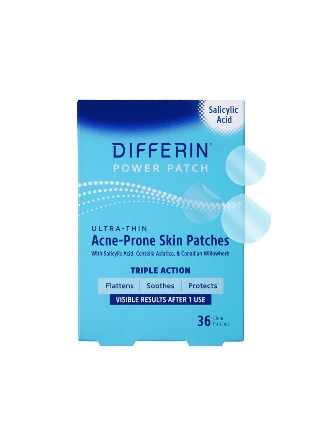 ديفرين رقع حب الشباب من ديفرين، رقع البثور للبشرة المعرضة لحب الشباب، مكونة من حمض الساليسيليك والسينتيلا، رقعة قوية ثلاثية المفعول ليلاً ونهارًا، تم اختبارها من قبل أطباء الجلدية، 36 قطعة - Image 1
