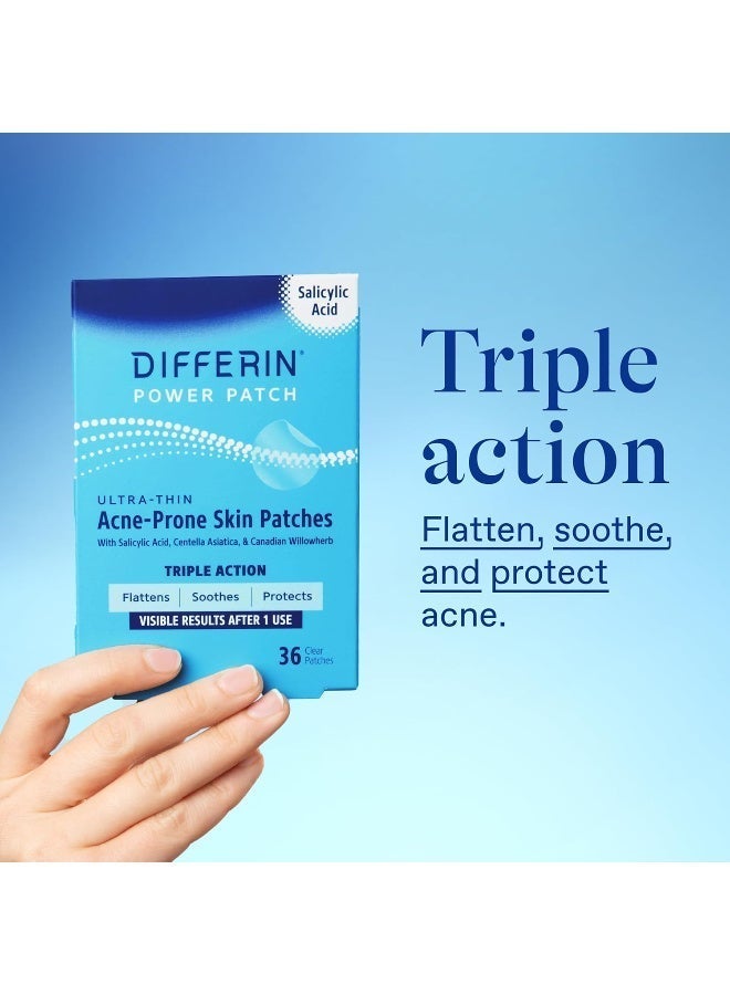 ديفرين رقع حب الشباب من ديفرين، رقع البثور للبشرة المعرضة لحب الشباب، مكونة من حمض الساليسيليك والسينتيلا، رقعة قوية ثلاثية المفعول ليلاً ونهارًا، تم اختبارها من قبل أطباء الجلدية، 36 قطعة - Image 2