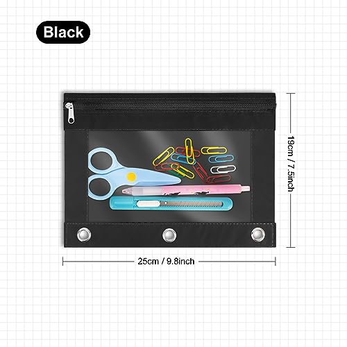 IKAYAS 30 Pack Black Pencil Pouch for 3 Ring Binder Colorful Pencil Pouch with Zipper Bulk, 3 Ring Binder Pencil Pouches Pencil Case Pencil Bags for Classroom Storing School Teacher Supplies - Image 3