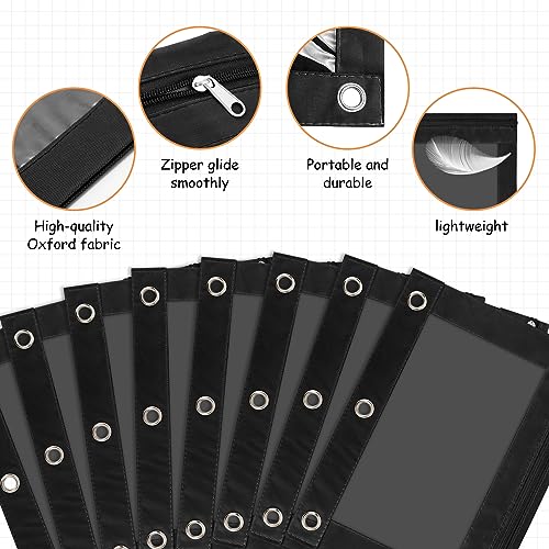 IKAYAS 30 Pack Black Pencil Pouch for 3 Ring Binder Colorful Pencil Pouch with Zipper Bulk, 3 Ring Binder Pencil Pouches Pencil Case Pencil Bags for Classroom Storing School Teacher Supplies - Image 5