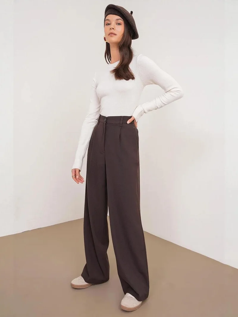MixRay Mixray High Waist Palazzo Pants with Pockets
