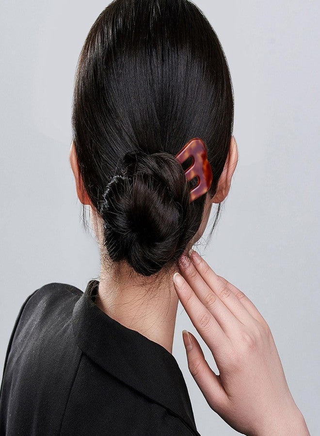 HYFEEL Large French Hair Pins for Women, 3-Prong French Pins for Thick Hair, U Shaped Hair Forks, French Twist Hair Pin Clips, Updo Hair Sticks for Buns, 2 Pcs (Tortoise, Brown) - Image 2