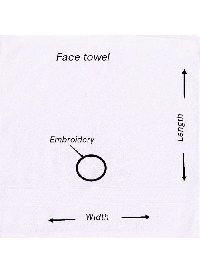 Mrunals Fashion- Face Towel with Alphabet Embroidery (Pack of 4), Face Towel 60 GSM Size 12 X 12 inch, Golden Color Embroidery, White Towel (Golden Embroidery R) - Image 3